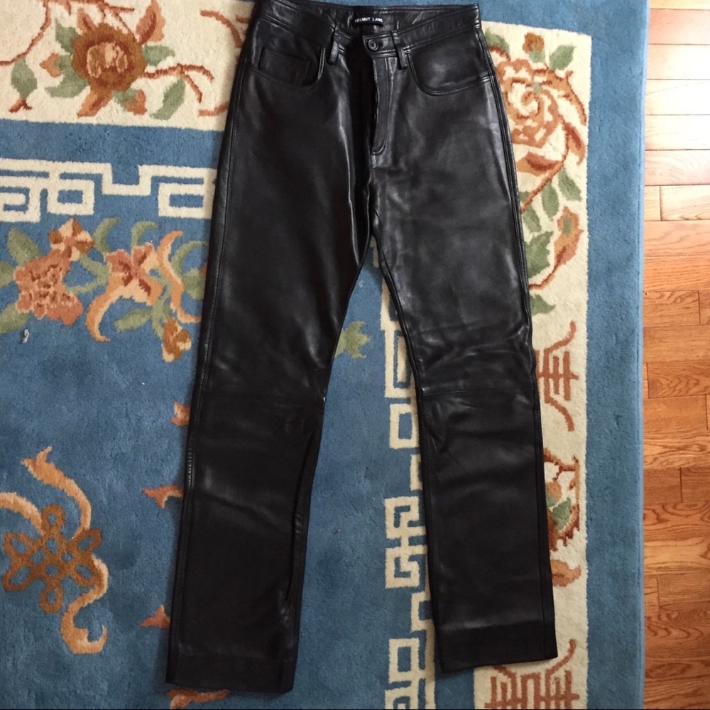 Helmut Lang Straight Leg Leather Pants
